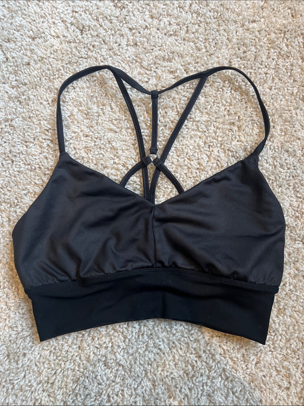 Alo Yoga Black Strappy Sports Bra  - Women Intimates - size small